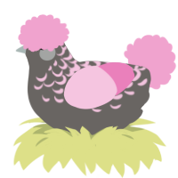 (unnamed), a grey and pink chicken with a half-lace pattern