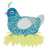 Ocean, a sea and silver chicken with a double-lace pattern