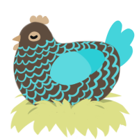 (unnamed), a bark and aqua chicken with a lace pattern