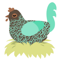 (unnamed), a bark and mint chicken with a double-lace pattern