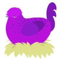 (unnamed), a amethyst and violet chicken with a half-lace pattern
