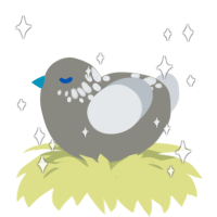 Rebel, a ash and mist chicken with a neck-speckle pattern