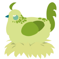 Dewdrop, a lemon and chartreuse chicken with a neck-speckle pattern