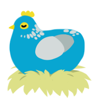 Spip, a cerulean and silver chicken with a neck-speckle pattern