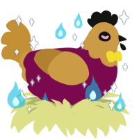 Mr NEO, a wine and gold chicken with a head pattern