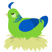 A grass and ultramarine chicken with a neck-band pattern