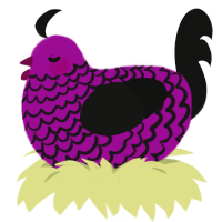(unnamed), a plum and black chicken with a lace pattern