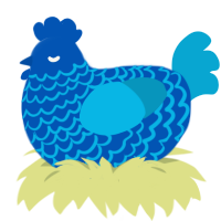 (unnamed), a ultramarine and cerulean chicken with a lace pattern