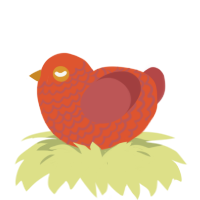 (unnamed), a vermilion and red chicken with a lace pattern