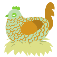 (unnamed), a gluppy and ochre chicken with a lace pattern
