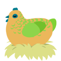 A honey and grass chicken with a half-lace pattern