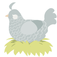 Ghost, a silver chicken with a lace pattern