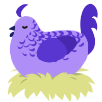 (unnamed), a lilac and indigo chicken with a half-lace pattern