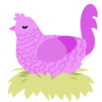 (unnamed), a lavender and orchid chicken with a lace pattern