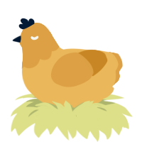 A honey and orange chicken with a head pattern