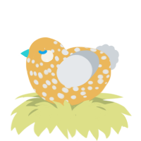 Savanah, a honey and mist chicken with a speckle pattern