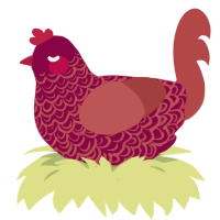 (unnamed), a maroon and red chicken with a double-lace pattern