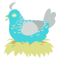 (unnamed), a aqua and silver chicken with a half-lace pattern