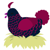 A tumblr and maroon chicken with a lace pattern