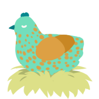arizona, a mint and orange chicken with a speckle pattern