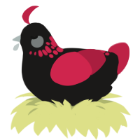 (unnamed), a sable and crimson chicken with a neck-speckle pattern