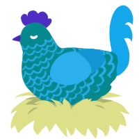 Vast Blue, a teal and sky chicken with a lace pattern