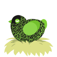 Mon3tr, a sable and grass chicken with a double-lace pattern