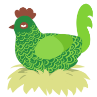(unnamed), a viridian and grass chicken with a double-lace pattern