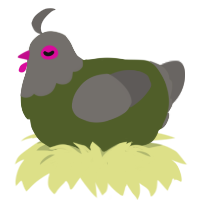 (unnamed), a olive and grey chicken with a head pattern