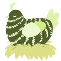 (unnamed), a olive and apple chicken with a bar pattern
