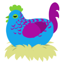 (unnamed), a sky and plum chicken with a half-lace pattern