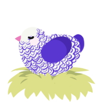 (unnamed), a white and indigo chicken with a double-lace pattern