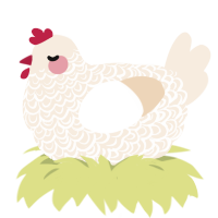 Cadburry, a cream chicken with a double-lace pattern