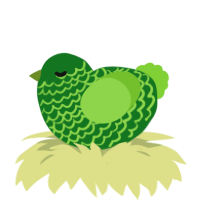 (unnamed), a leaf and grass chicken with a lace pattern