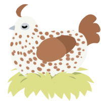 (unnamed), a white and brown chicken with a speckle pattern