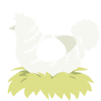(unnamed), a white chicken with a half-bar pattern
