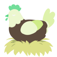 A bark and apple chicken with a head pattern