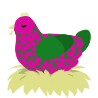 (unnamed), a fuchsia and leaf chicken with a speckle pattern