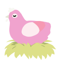 worm, a pink and rose chicken