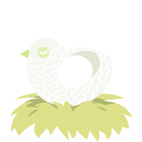 ww apple zz, a white chicken with a lace pattern