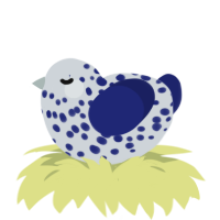 (unnamed), a mist and navy chicken with a speckle pattern