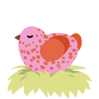 (unnamed), a pink and vermilion chicken with a speckle pattern