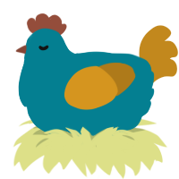 A sea and ochre chicken
