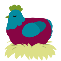 A maroon and sea chicken with a head pattern
