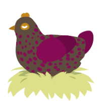 A bark and wine chicken with a speckle pattern