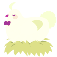 A mist and gluppy chicken with a bar pattern