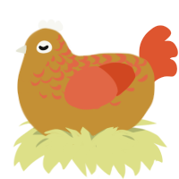 Bentley, a gold and vermilion chicken with a half-lace pattern