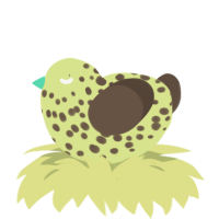 Mint-Chip Marbling, a lemon and bark chicken with a speckle pattern