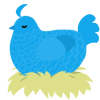 Sky, a sky chicken with a lace pattern
