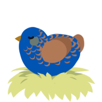 (unnamed), a ultramarine and brown chicken with a half-lace pattern